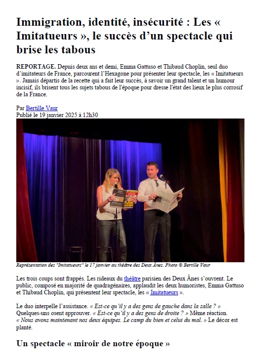 les imitatueurs emma gattuso thibaud choplin