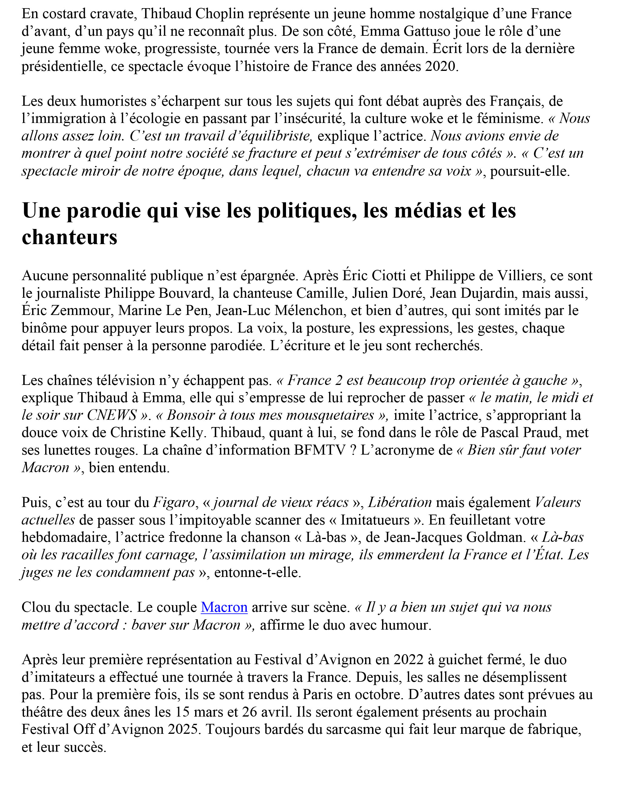 les imitatueurs emma gattuso thibaud choplin